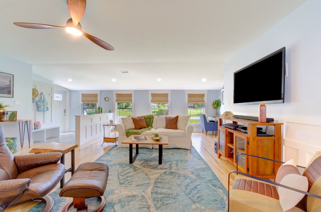 vintage television set in living room