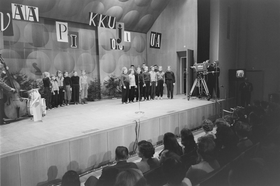 classic television presenter on stage